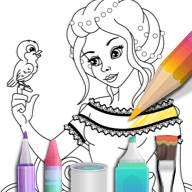 公主填色本Princess Coloring(公主填色游戏 快帮助他们找到应有的色彩吧)